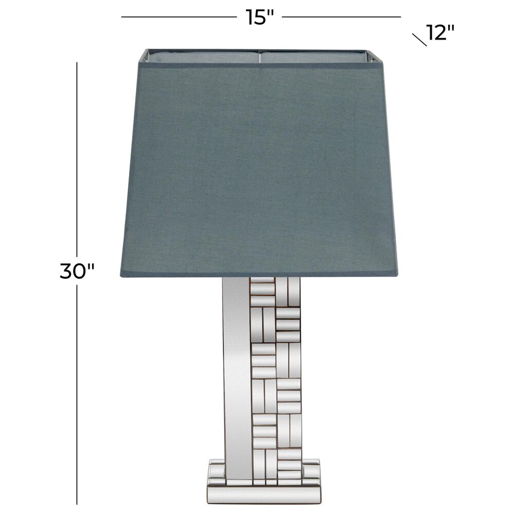Maple and Jade Glam Table Lamp with Rectangular Shade in Silver, , large