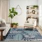 Nourison Garden Oasis GOA02 Navy 10" x 14" Indoor/Outdoor Area Rug, , large