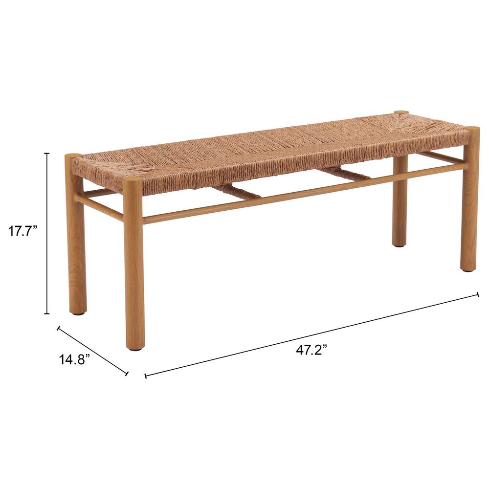 Zuo Modern Iska Bench in Natural, , large