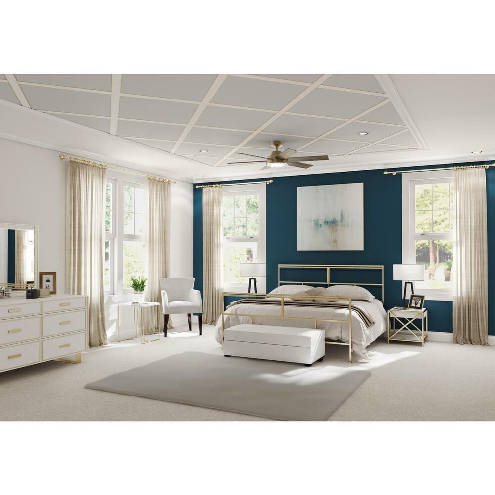 Hunter Donatella 52&quot; Ceiling Fan with LED Lights in Burnished Brass, , large