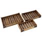 Maple and Jade Farmhouse Wood Slat Tray in Brown (Set of 3), , large
