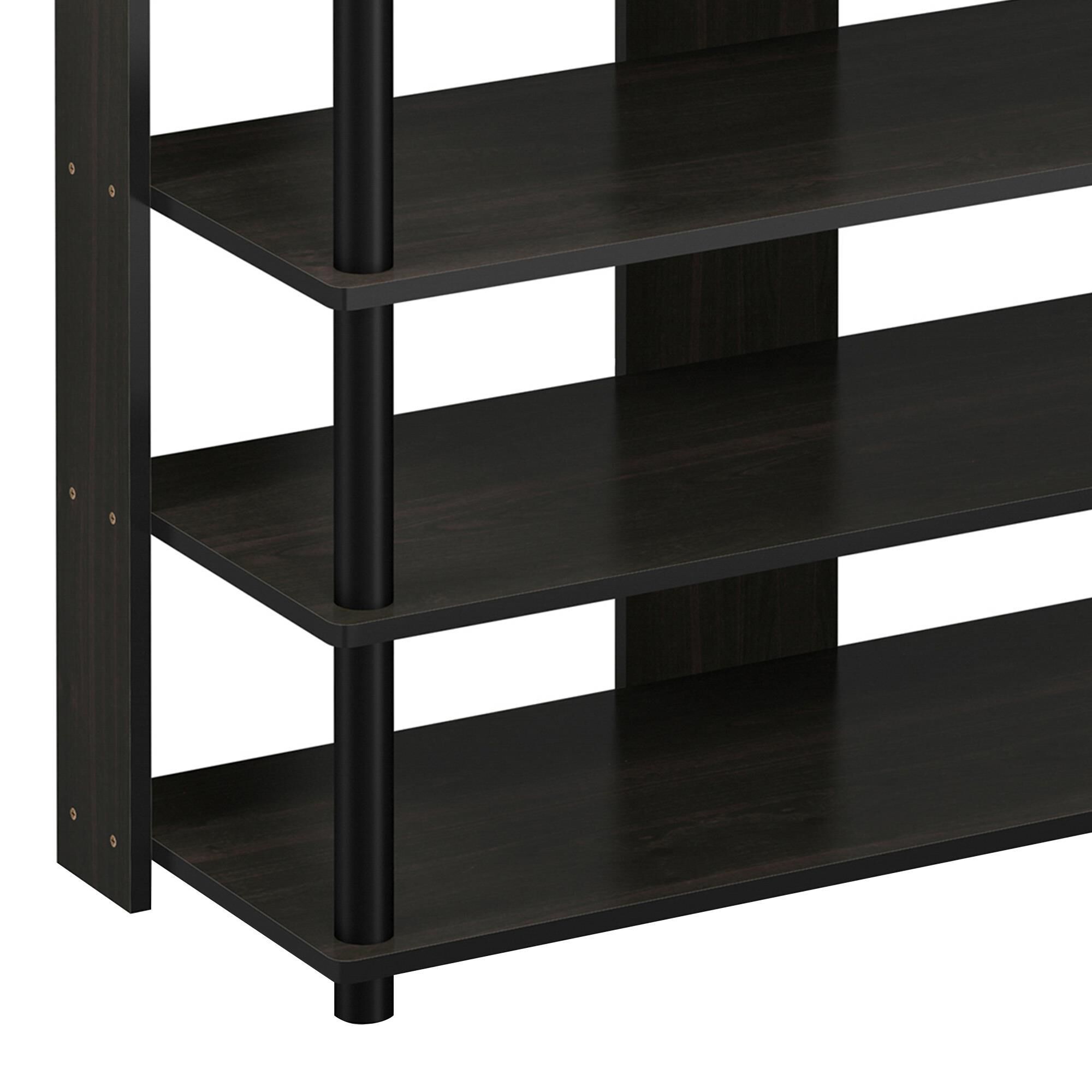 HOMLUX 5-Tier Shoe Rack in Espresso and Black