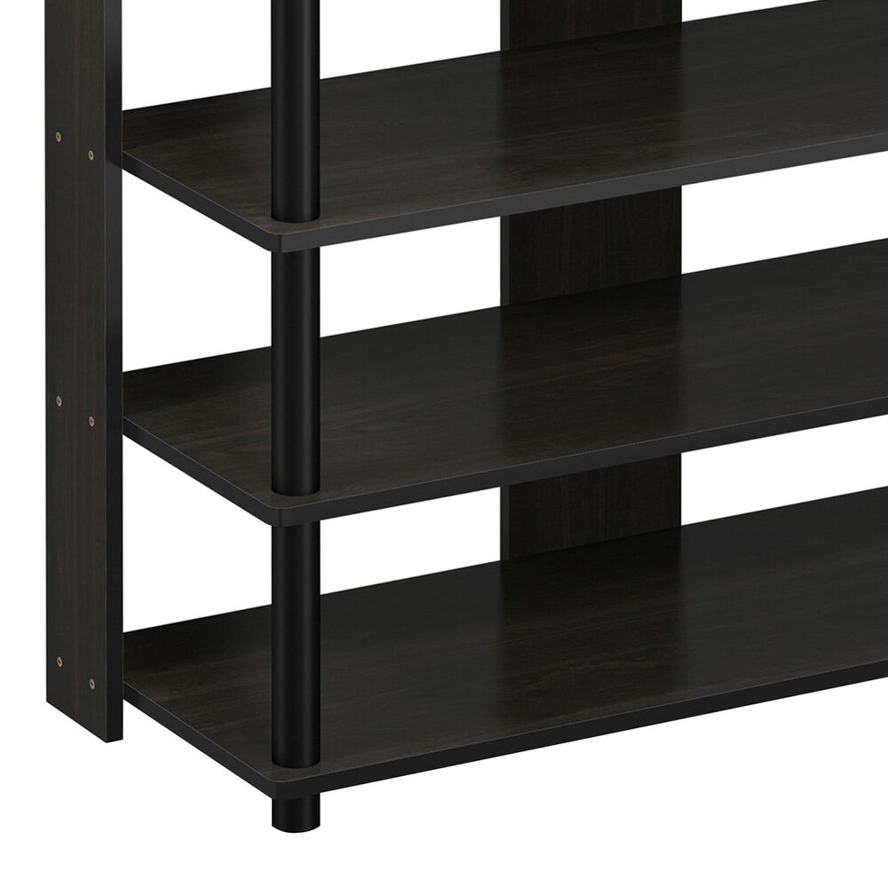 HOMLUX 5-Tier Shoe Rack in Espresso and Black, , large