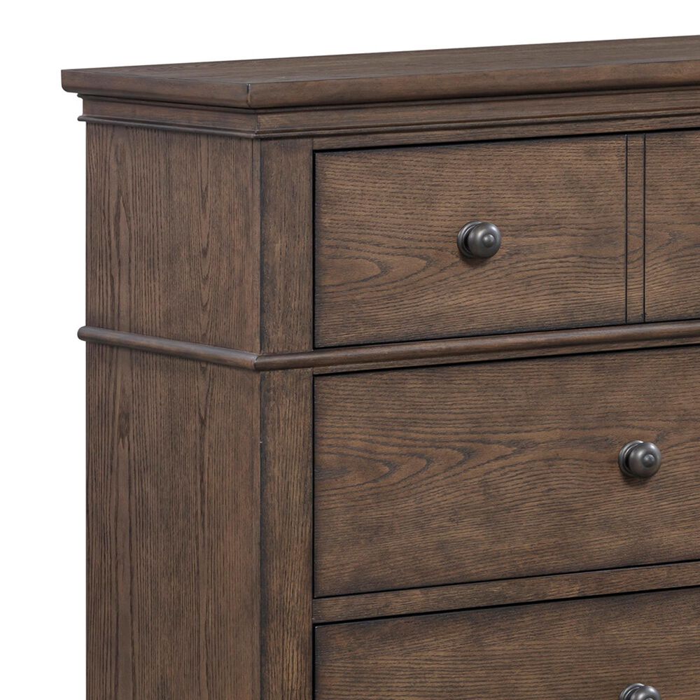 Riva Ridge Oxford 6-Drawer Dresser with Mirror in Cocoa, , large