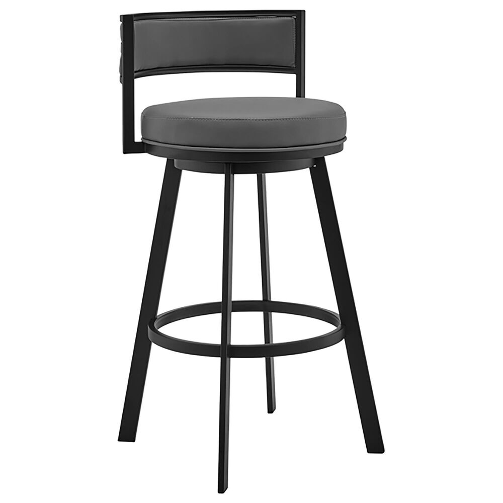 Blue River Roman 26" Swivel Counter Stool in Gray and Black, , large