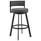 Blue River Roman 26" Swivel Counter Stool in Gray and Black, , large