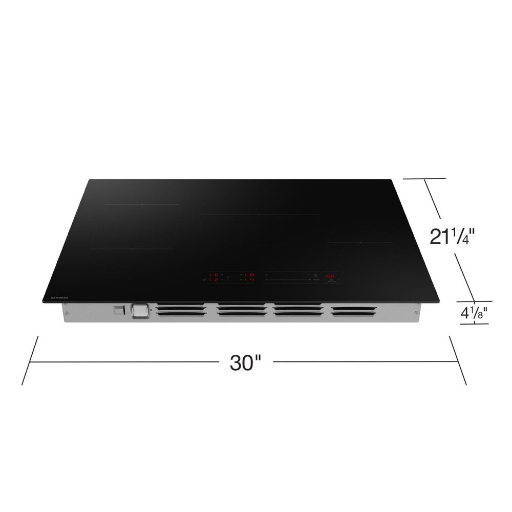 Samsung 30&quot; Induction Cooktop with Anti-Scratch Matte Glass and Sync Burners in Black, , large