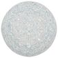 Safavieh Micro-Loop MLP504F 3" Round Light Grey and Ivory Area Rug, , large