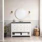 James Martin Vanities Breckenridge 48" Single Bathroom Vanity in Bright White with 3 cm Parisien Bleu Quartz Top and Rectangular Sink, , large