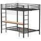 Pacific Landing Campus Full Over Twin Workstation Bunk Bed in Matte Black, , large