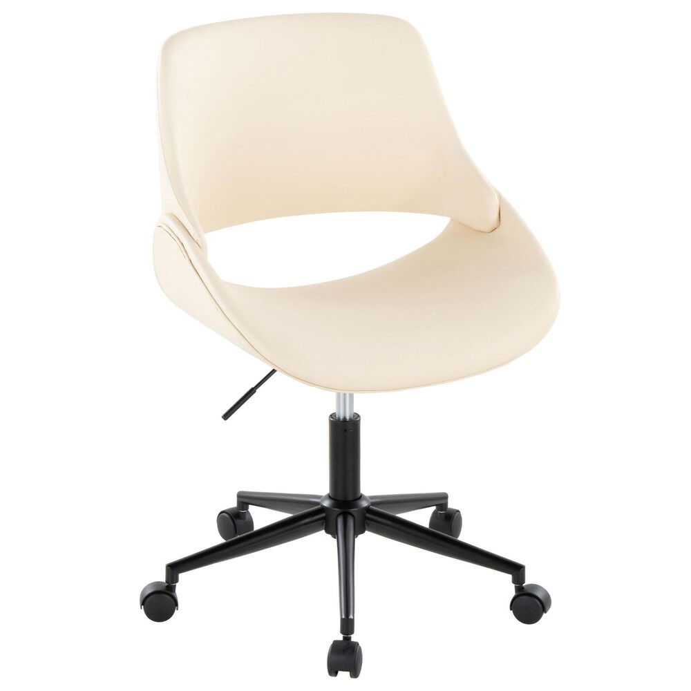 Lumisource Fabrico Office Chair with Cream Cushion in Black, , large