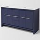 Lexora Home Lafarre 60" Double Bathroom Vanity in Navy Blue with 2 cm White Quartz Top and Rectangular Sinks, , large