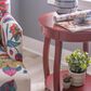 Linon Home Decor Rainbow Round Side Table in Red, , large