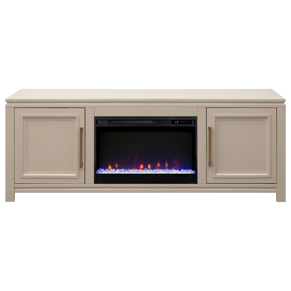 Legends Home The Cove 72" Fireplace Console with Fireplace Insert in Khaki, , large