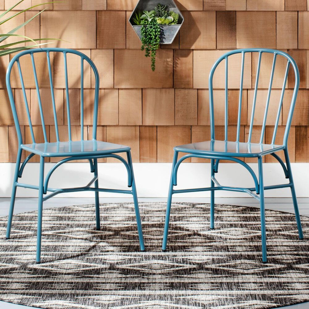 Safavieh Everleigh Stackable Side Chair in Navy Blue, , large