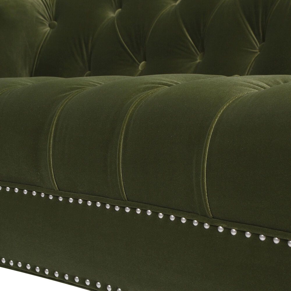 Jennifer Taylor Home La Rosa Stationary Sofa in Olive Green Velvet, , large