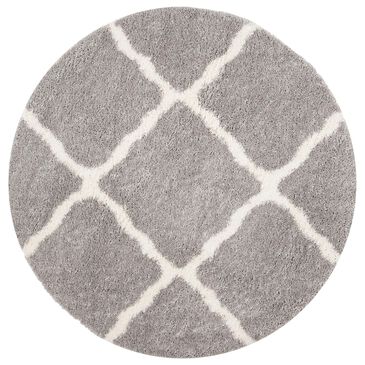 Safavieh Parma Shag PMA521G 6"7" Round Grey and Cream Area Rug, , large