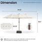 HOMLUX 15" Double-Sided Outdoor Market Umbrella with Sandbag Base and White LED Beads in White, , large
