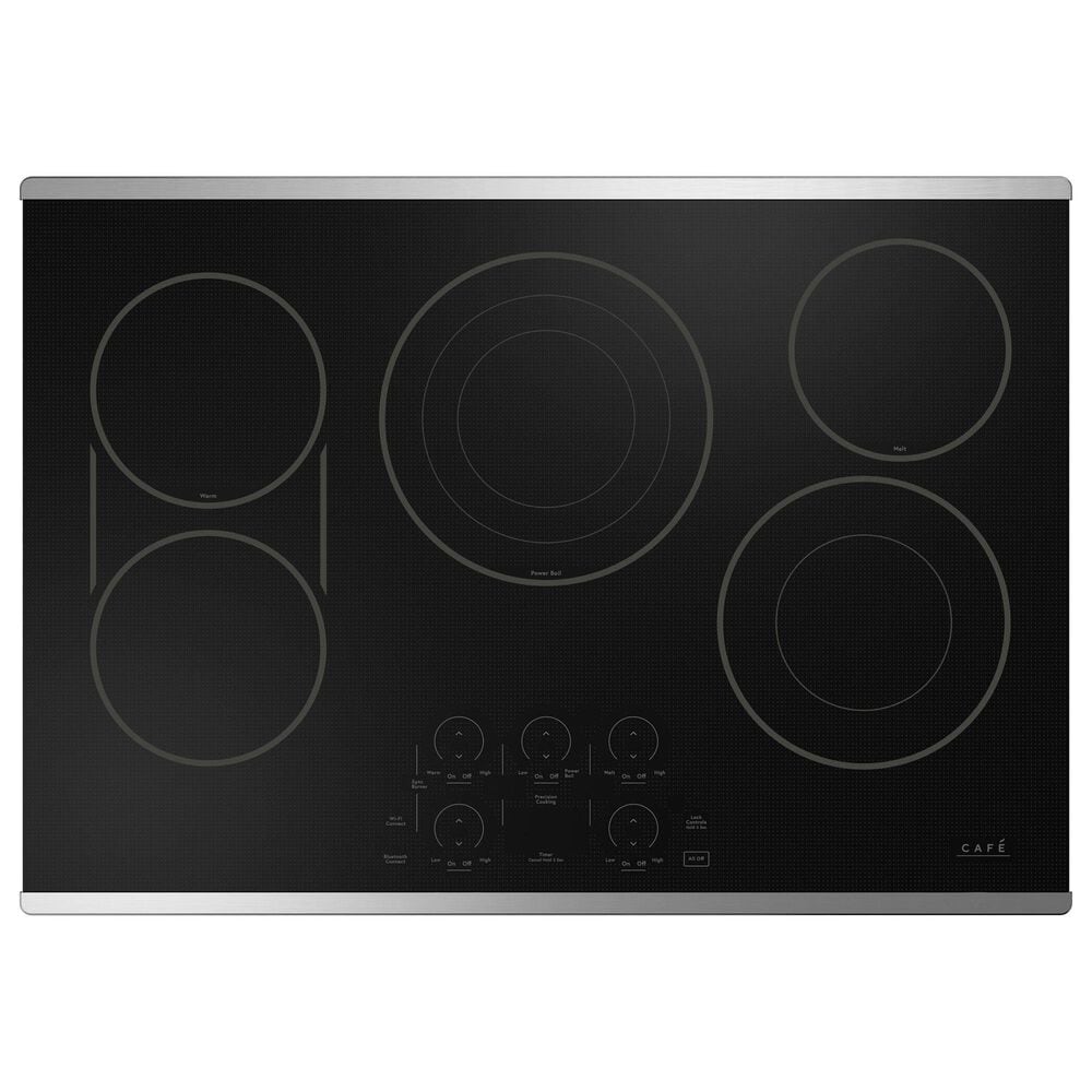 Cafe 2-Piece Kitchen Package with Matte White 30" Smart Built-In Convection Single Wall Oven and Stainless Steel 30" Electric Cooktop, , large
