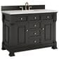 James Martin Vanities Brookfield 48" Single Bathroom Vanity in Black Onyx with 3 cm Ethereal Noctis Quartz Top and Rectangular Sink, , large