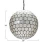 Creative Coop Simone 20" Pendant with Pearly White Shade in Black, , large
