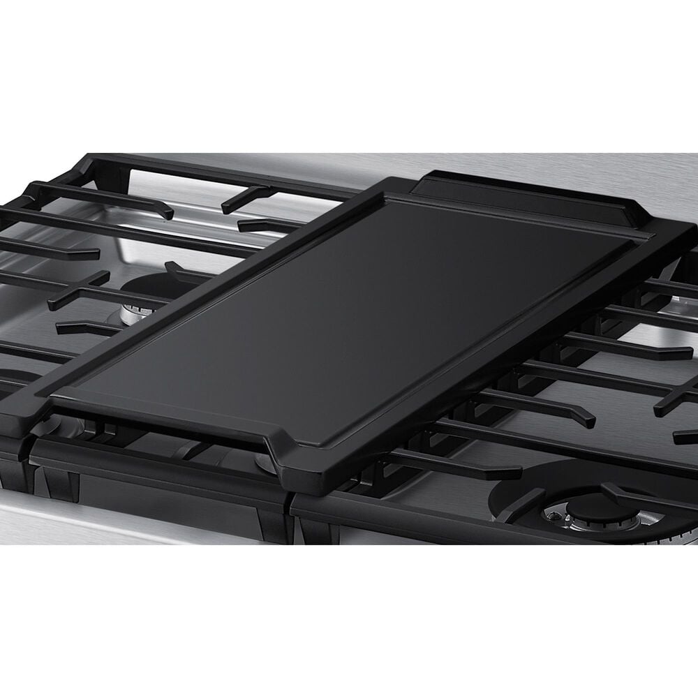 Samsung 2-Piece Kitchen Package with 6 Cu. Ft. Freestanding Gas Range and 2.1 Cu. Ft. Bespoke Fingerprint Resistant Over-the-Range Microwave in Stainless Steel, , large