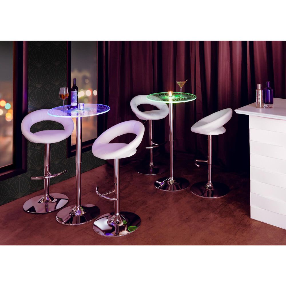 Lumisource Spyra Bar Table in Clear and Chrome - Table Only, , large