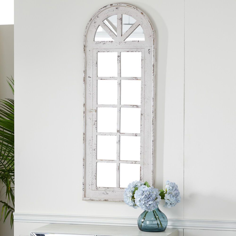 Maple and Jade 20&quot; x 53&quot; Wall Mirror in Distressed White, , large
