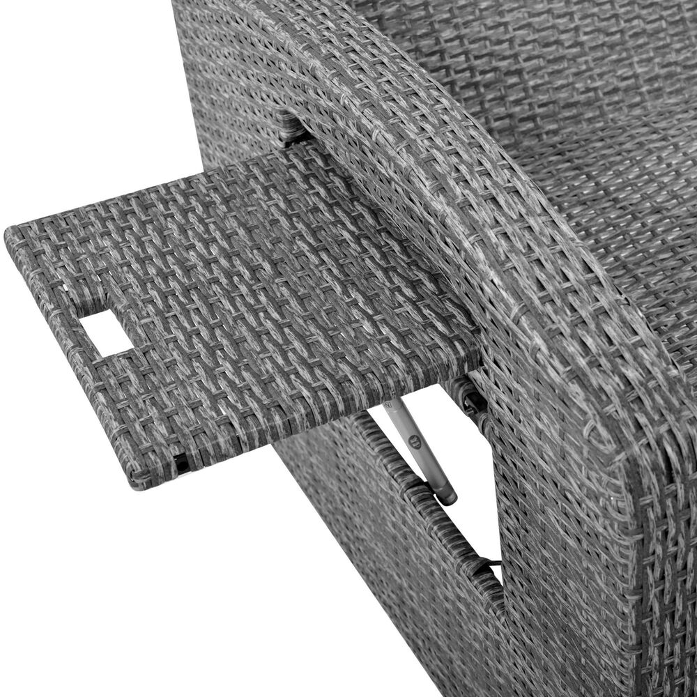 HOMLUX Wicker Rattan Double Chaise Lounge in White, , large