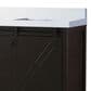 Lexora Home Marsyas 84" Double Bathroom Vanity in Brown with 2 cm White Cultured Marble Top and Rectangular Sinks, , large