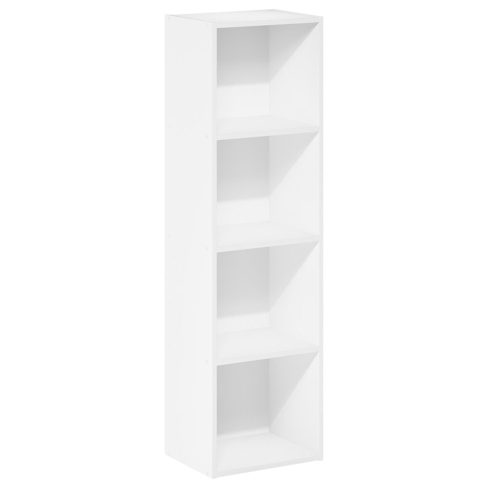 HOMLUX 4-Tier Open Shelf Display Organizer Bookcase in White, , large