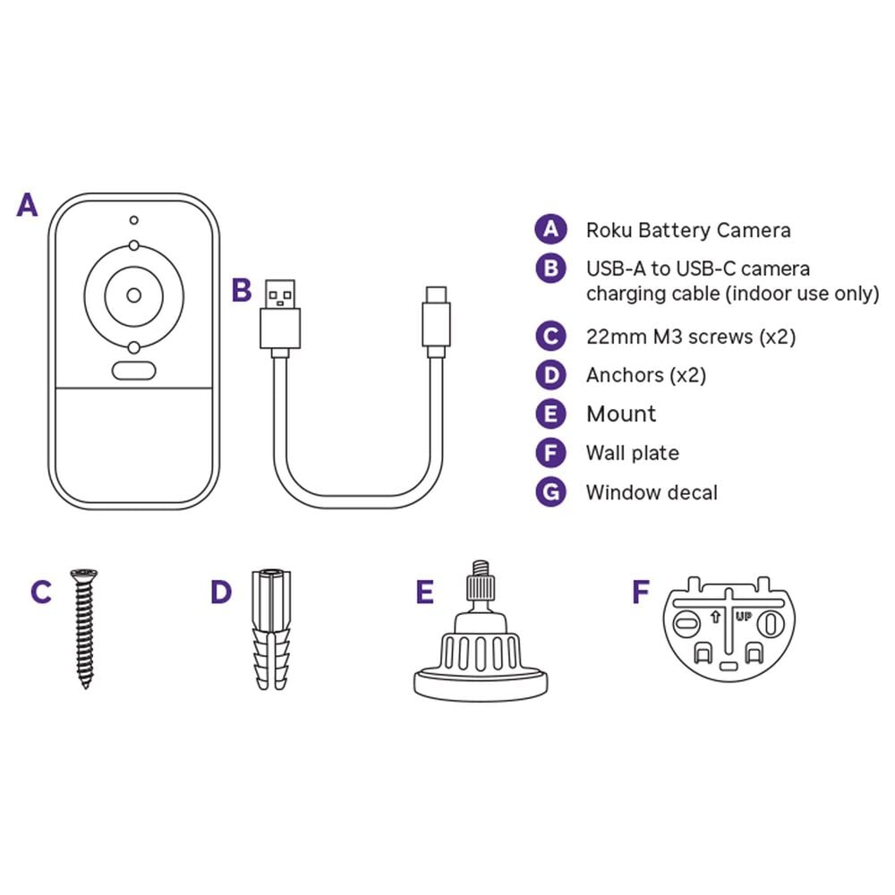 Roku Battery Camera for Easy Home Monitoring in White, , large