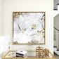 Maple and Jade 40" x 40" Square Floral Wall Art with Gold Frame in White, Gray, Brown, Bronze and Black, , large