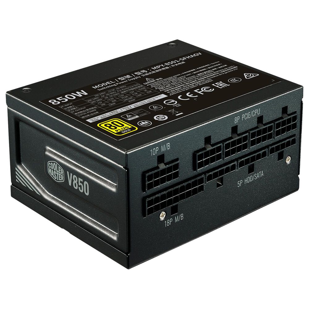 Cooler Master V850 SFX Gold Full Modular, 850W, 80+ Gold Efficiency, ATX Bracket Included, Quiet FDB Fan, Semi-fanless Operation, SFX Form Factor, , large