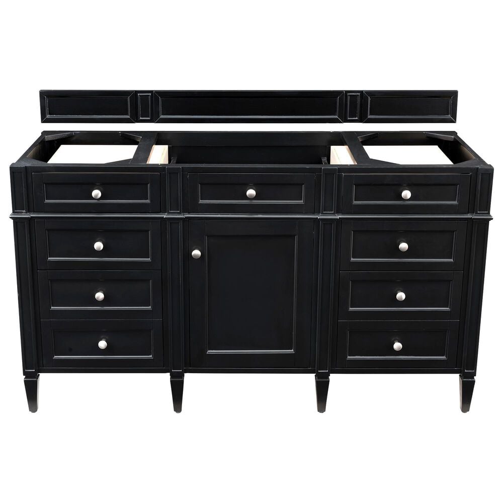James Martin Vanities Brittany 48&quot; Single Bathroom Vanity in Black Onyx with Single Hole 3 cm White Zeus Quartz Top and Rectangular Sink, , large