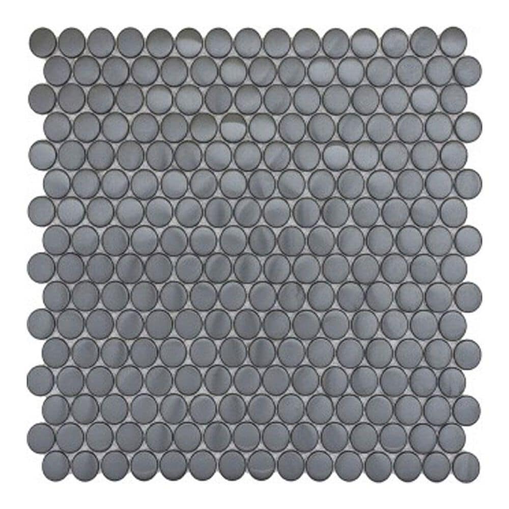 Emser Gleam Graphite 12" x 12" Metal Mosaic Sheet, , large