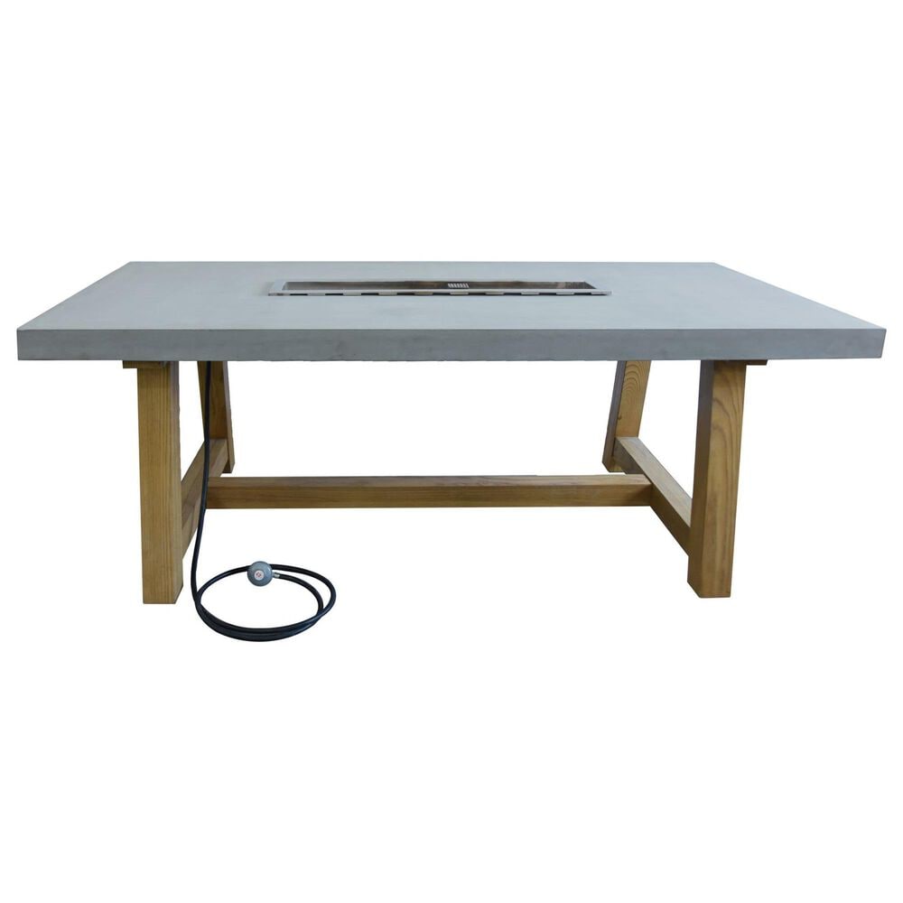Elementi Fire Sonoma Rectangle Natural Gas Dining Fire Table in Gray and Natural, , large