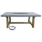 Elementi Fire Sonoma Rectangle Natural Gas Dining Fire Table in Gray and Natural, , large