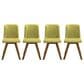 Armen Living Gina Side Chair with Olive Green Upholstery in Warm Walnut (Set of 4), , large