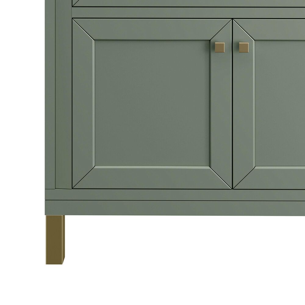 James Martin Vanities Chicago 36&quot; Single Bathroom Vanity in Smokey Celadon with 3 cm Eternal Jasmine Pearl Quartz Top and Rectangular Sink, , large