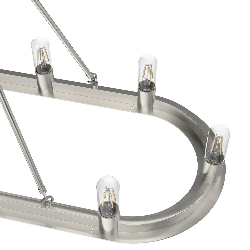 Hunter Saddlewood 10-Light Linear Chandelier in Brushed Nickel, , large