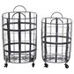 Maple and Jade Industrial Metal Storage Basket in Black (Set of 2), , large