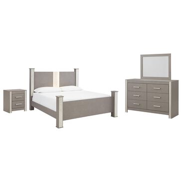 Signature Design by Ashley Surancha 4-Piece Queen Poster Bedroom Set in Gray, , large