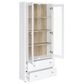 Coaster Hawthorne 4-Shelf Glass Door Tall Cabinet in White, , large
