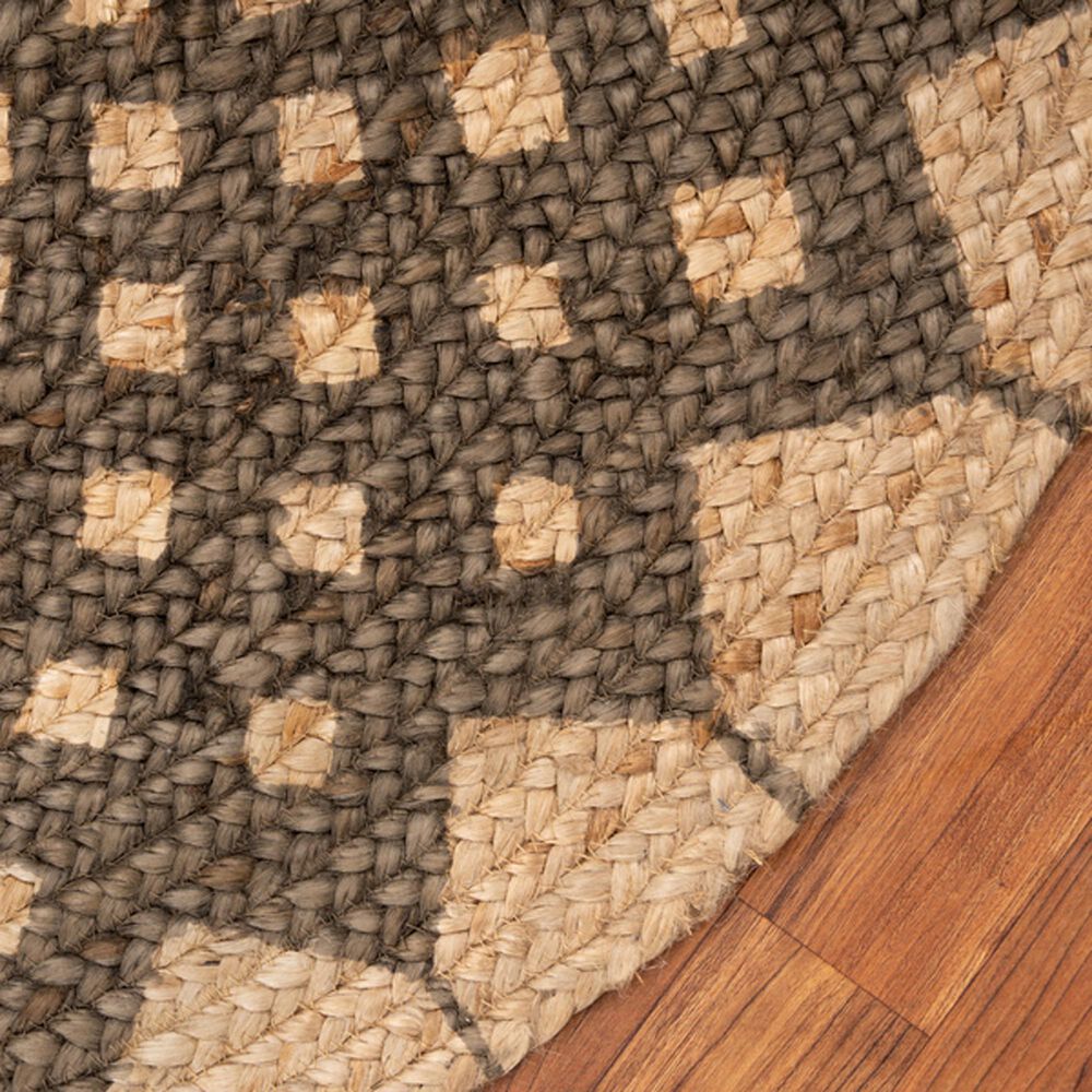 L&amp;R Resources Synergy 6&#39; Round Tan and Gray Area Rug, , large
