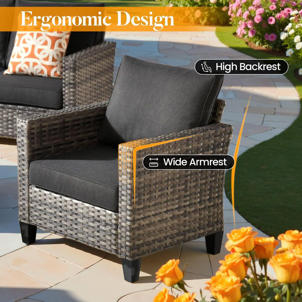 HOMLUX 8-Piece Outdoor Patio Furniture Set in Black, , large