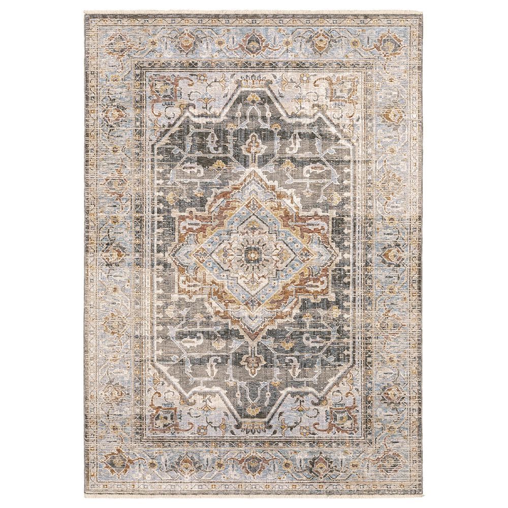 Oriental Weavers Maharaja Sudan 1803X 7"10" x 10"10" Gray and Blue Area Rug, , large