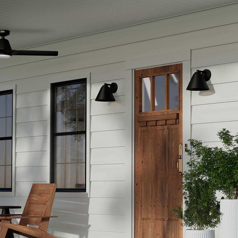 Hunter Aeronaut 1-Light Outdoor Small Wall Light in Matte Black, , large
