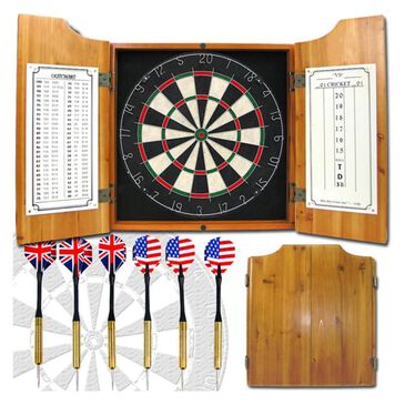 Timberlake Solid Wood Dart Cabinet Set in Light Wood, , large