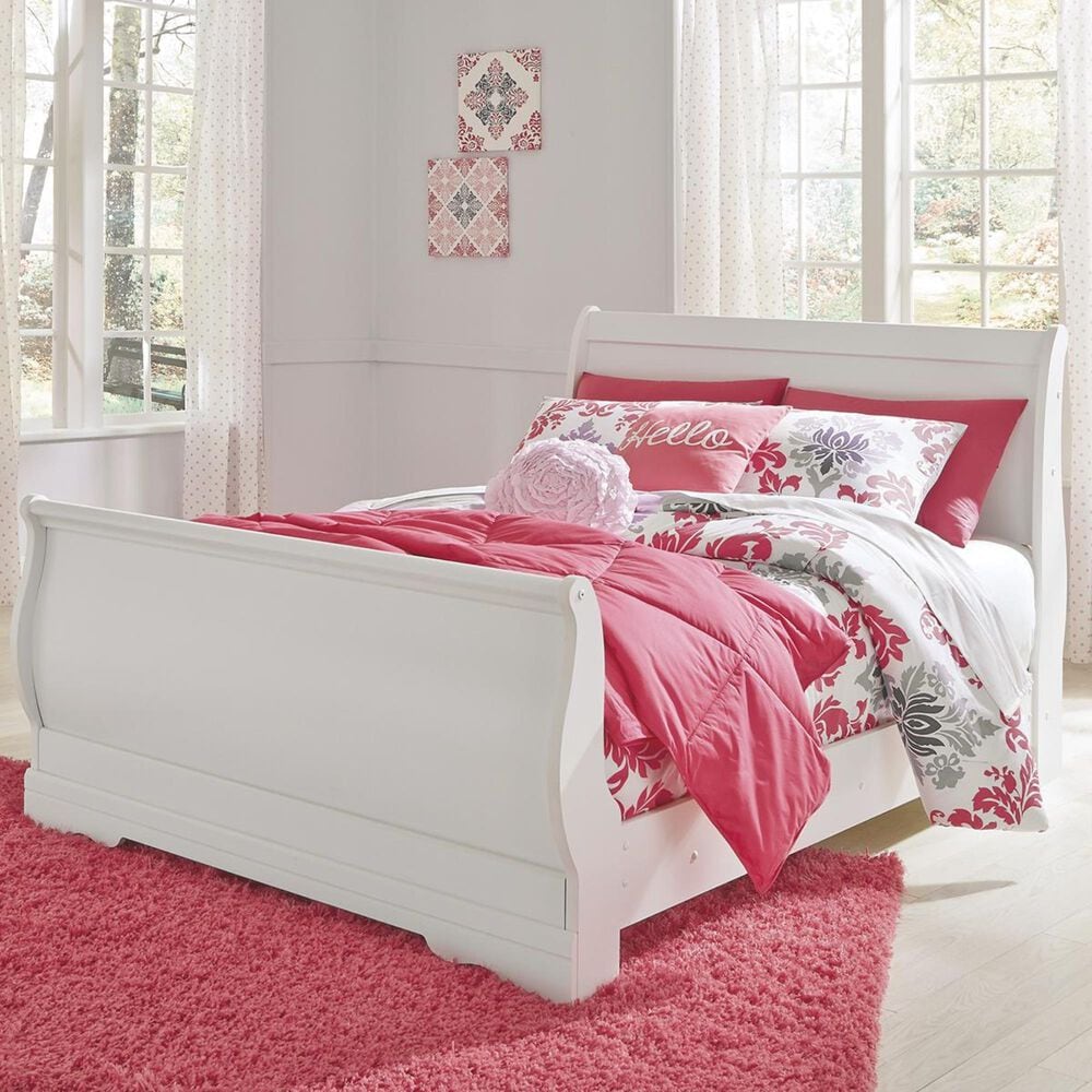 Ashley Anarasia Full Sleigh Bed in White, , large